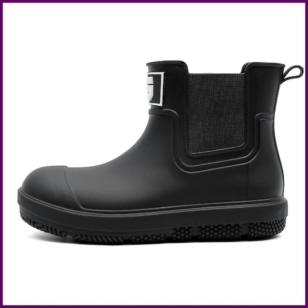 Short Waterproof Rubber Rain Boots Unisex Anti-Slip Lightweight Outdoor